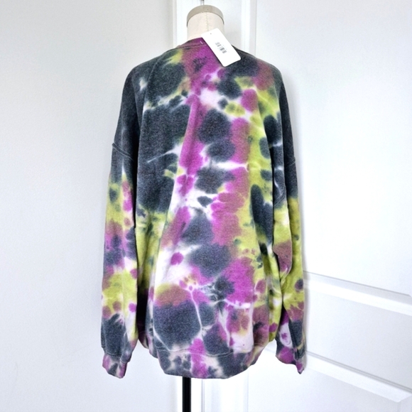 Spooky Vibes Tie-Dye Multi Crew Neck Sweatshirt Comfy Gift Fall Halloween Winter - Picture 5 of 11